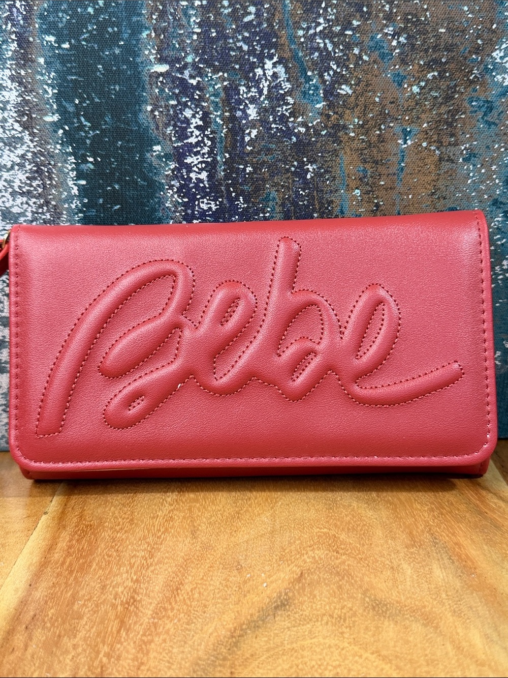Bebe  2010s Y2K Style Red Logo Wallet Wristlet NWOT